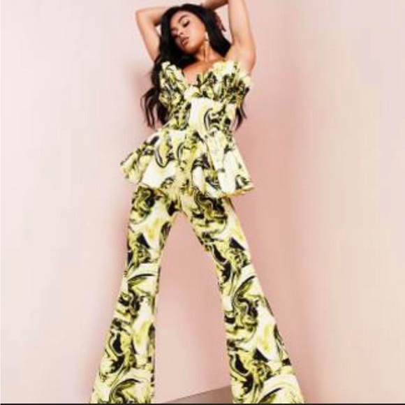 ASOS Luxe Corset romper spaghetti strap - Picture 1 of 6